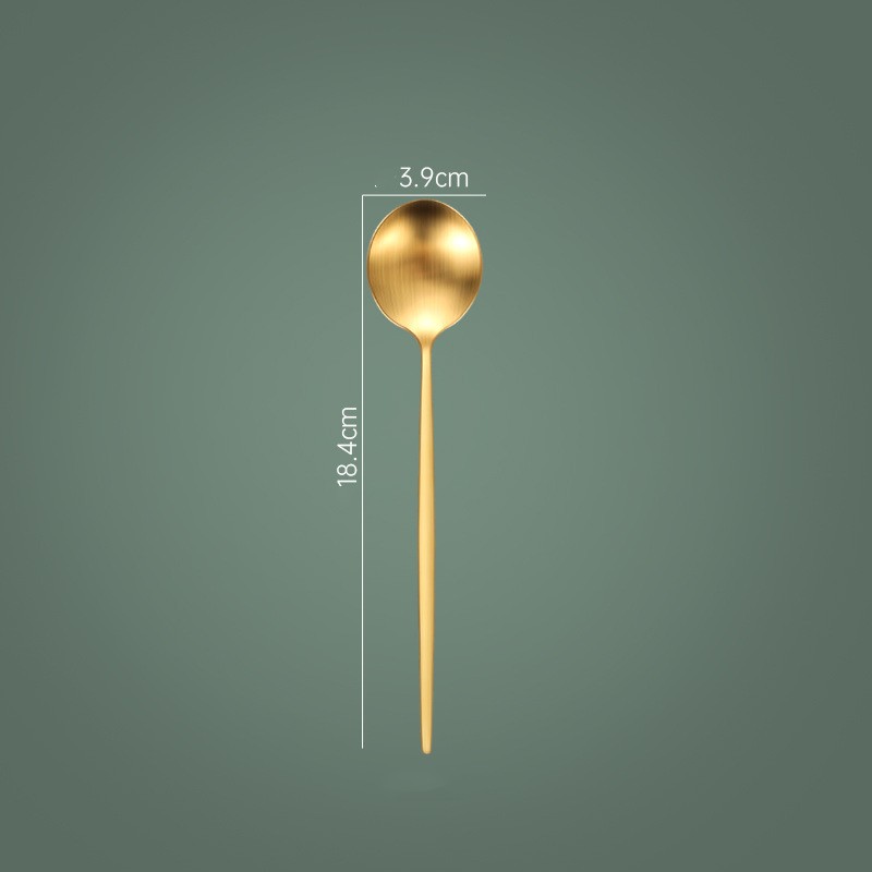 Gold Matte Dessert Spoon