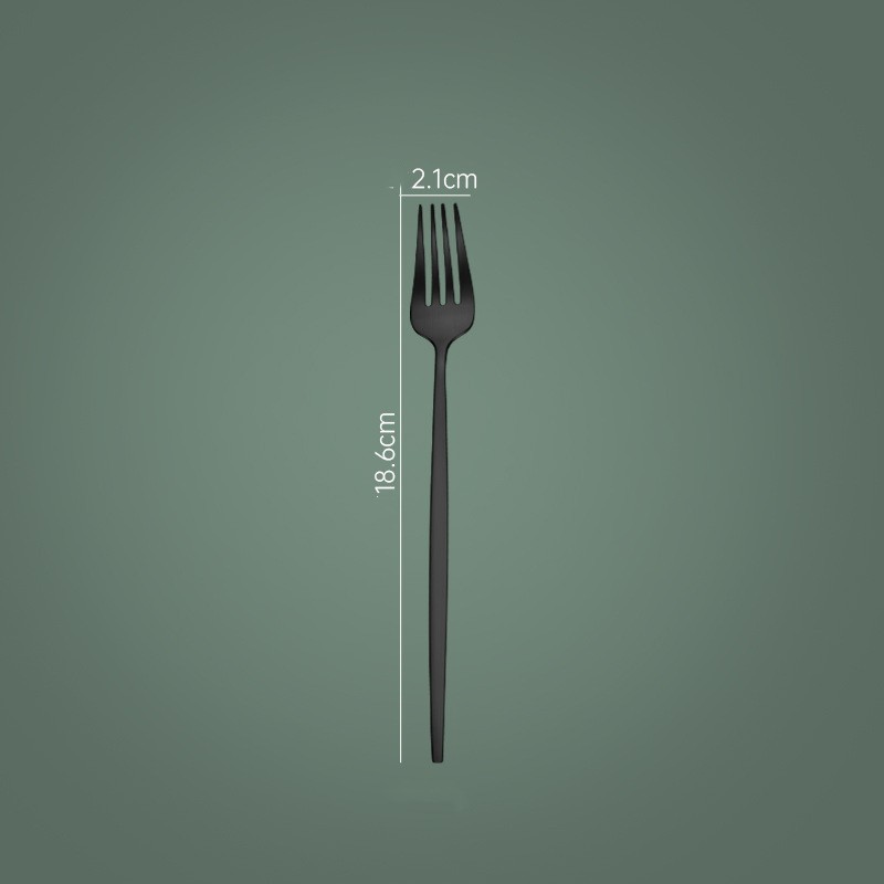 Black Matte Dessert Fork