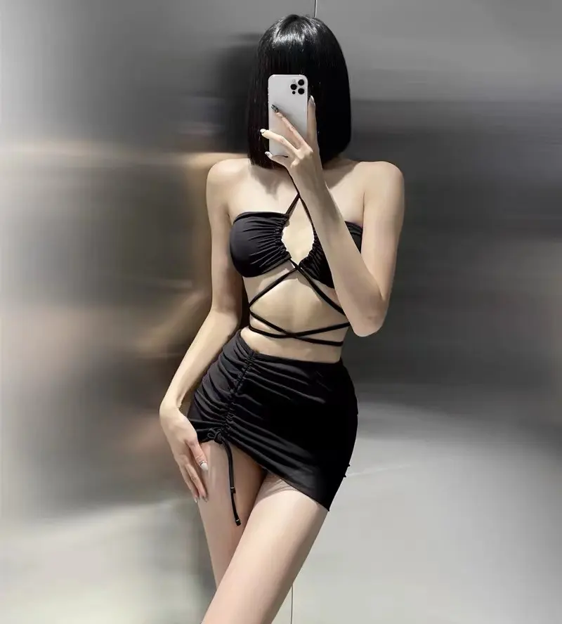 Swimsuit Women's Summer Hot Spring Bathing Conservative Split Three-piece