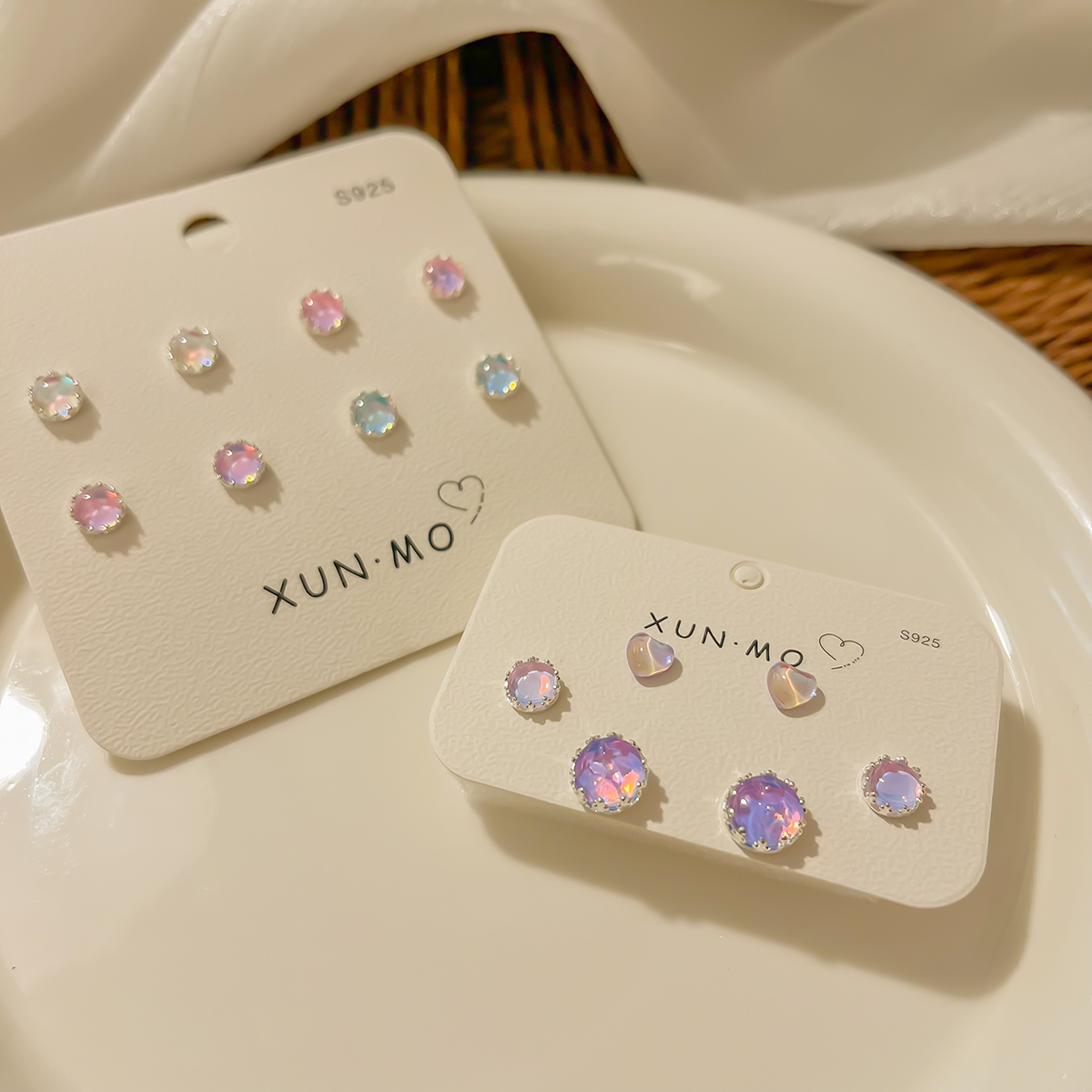 Super Colored Stud Earrings Set For Women