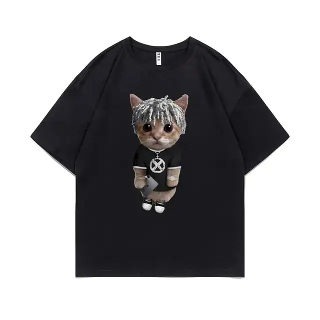El Gato Meme Sad Crying Cat Short Sleeve - Q06193Black