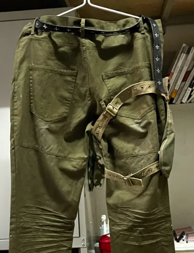 Trumpet Extinction Cotton Sleeve Pants Army Green - Shop at LoveMi