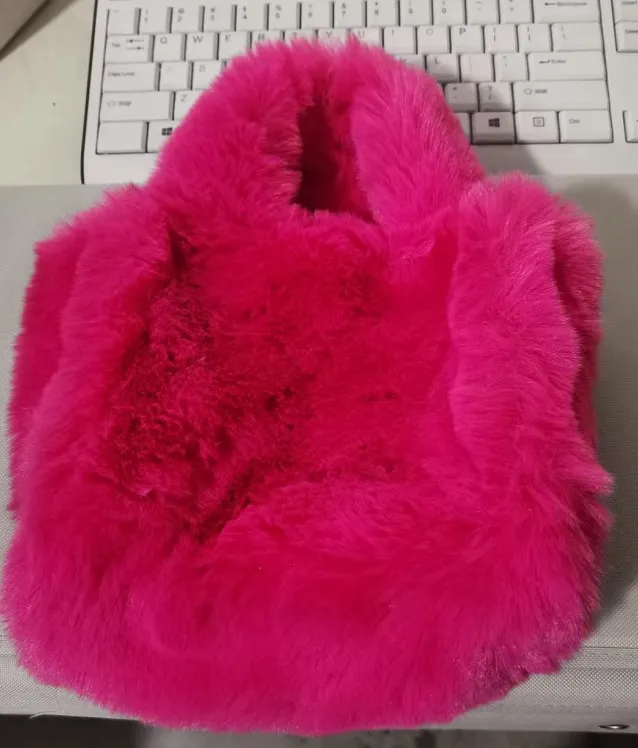 Winter Bags Chain Plush Handbag Totes Women Shoulder Bag Rose - Shop at LoveMi