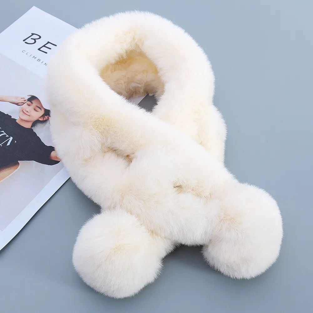 Double Sided Fur Eco-friendly Fur Scarf - Off White