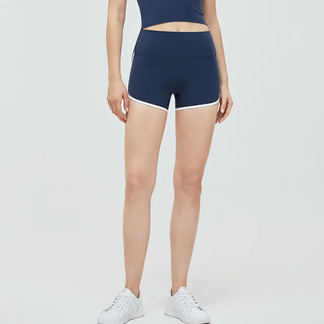 Yoga Women's High waisted Hip Lift Shorts Navy - Shop at LoveMi