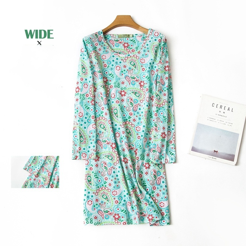 Summer Long-sleeved Nightdress Cute Cartoon Home Wear