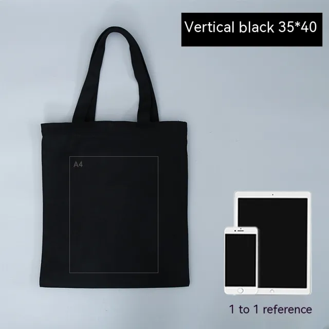 Handheld Cotton Shopping Eco friendly Bag Black - Shop at LoveMi