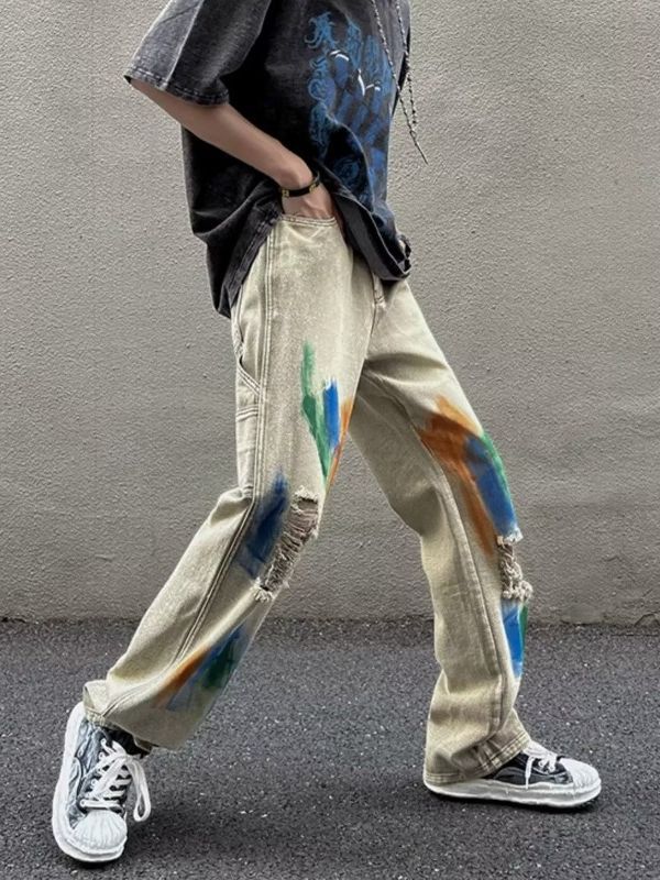 Personality Dopamine Loose Jeans For Men And Women