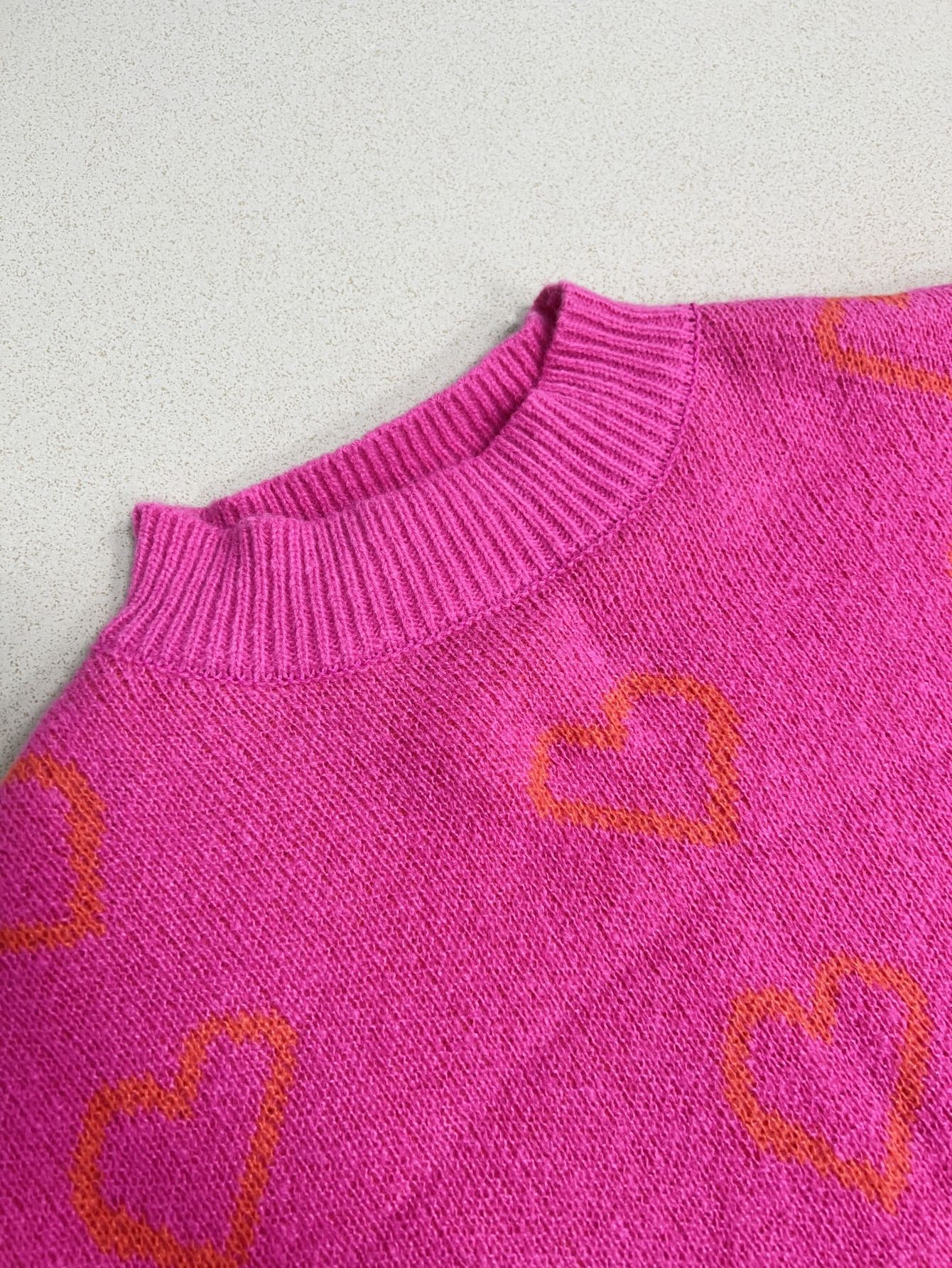 Foreign Trade Cross-border Hot Christmas Knitted Loose Heart-shaped Jacquard Sweater