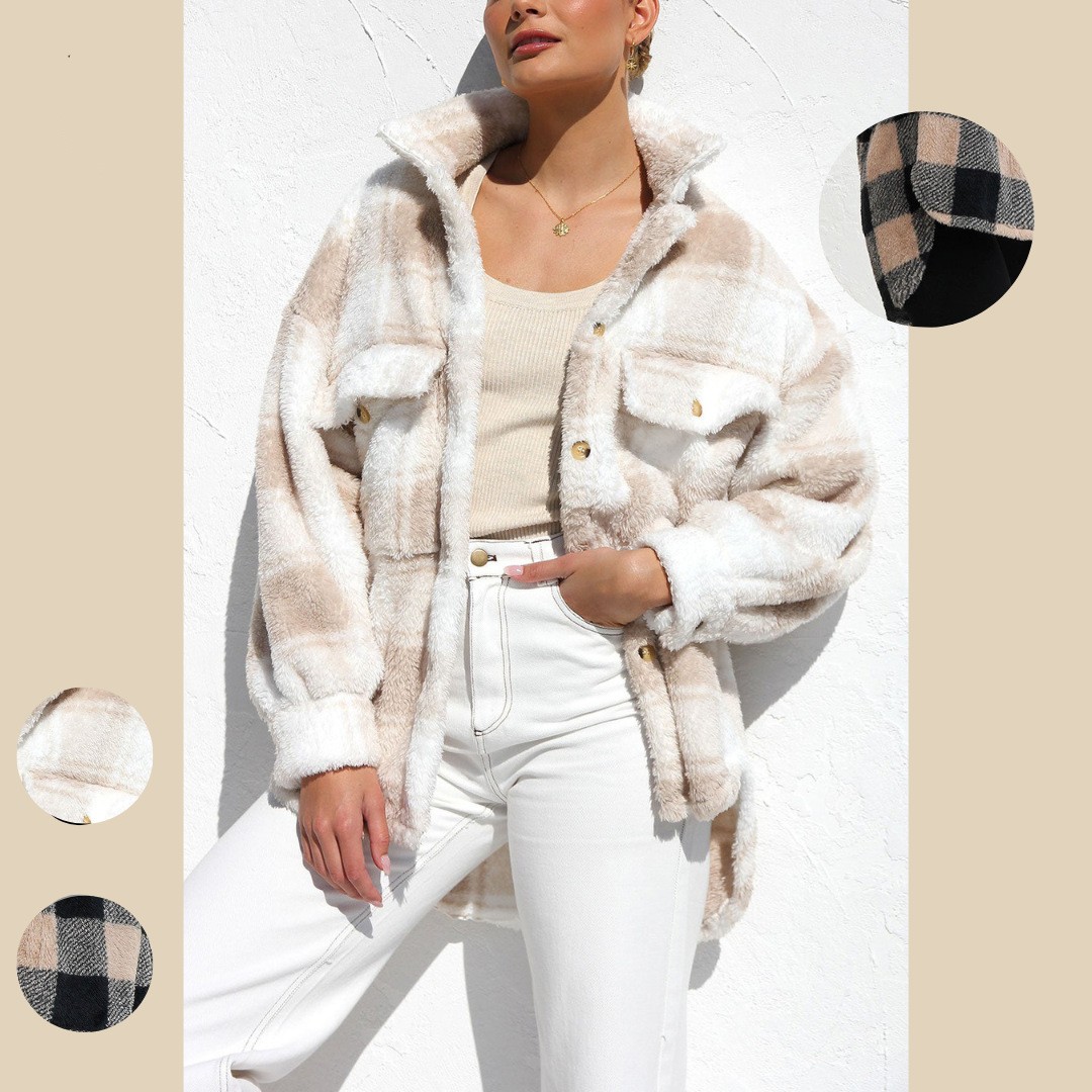 Women's FallWinter Jacket Arctic Plush Plaid