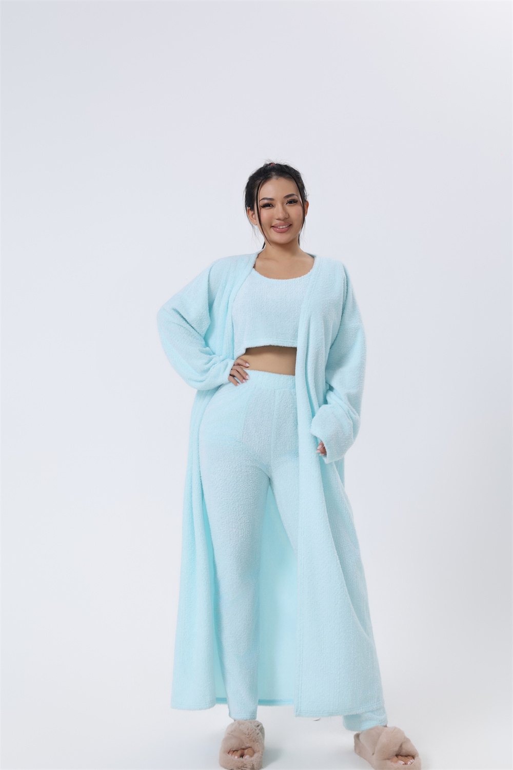 Cozy Pajama Set, 3 Piece Lounge Set, Cute Loungewear, Warm Suit Sets, Matching S - Picture 13 of 16