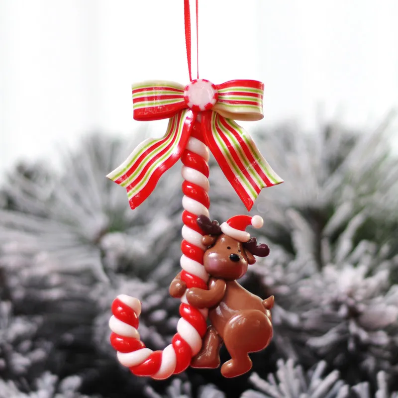 Christmas Product Polymer Clay Santa Claus Ornaments - Deer Style