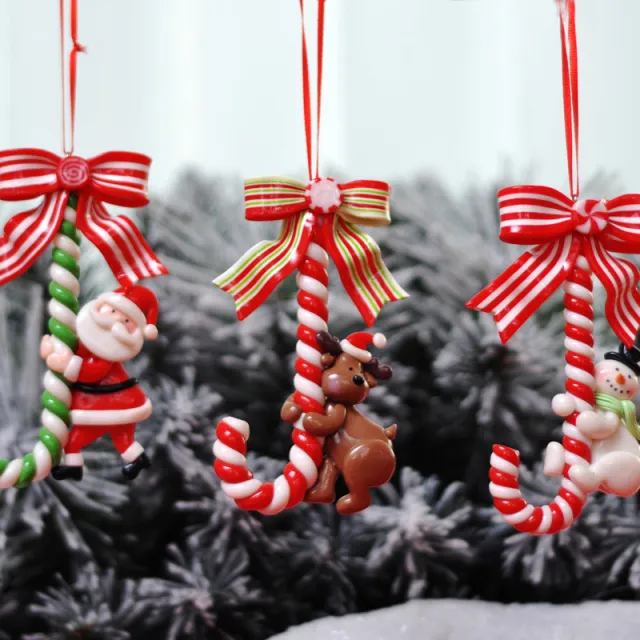 Christmas Product Polymer Clay Santa Claus Ornaments A Set Of 3 Models - Shop at LoveMi