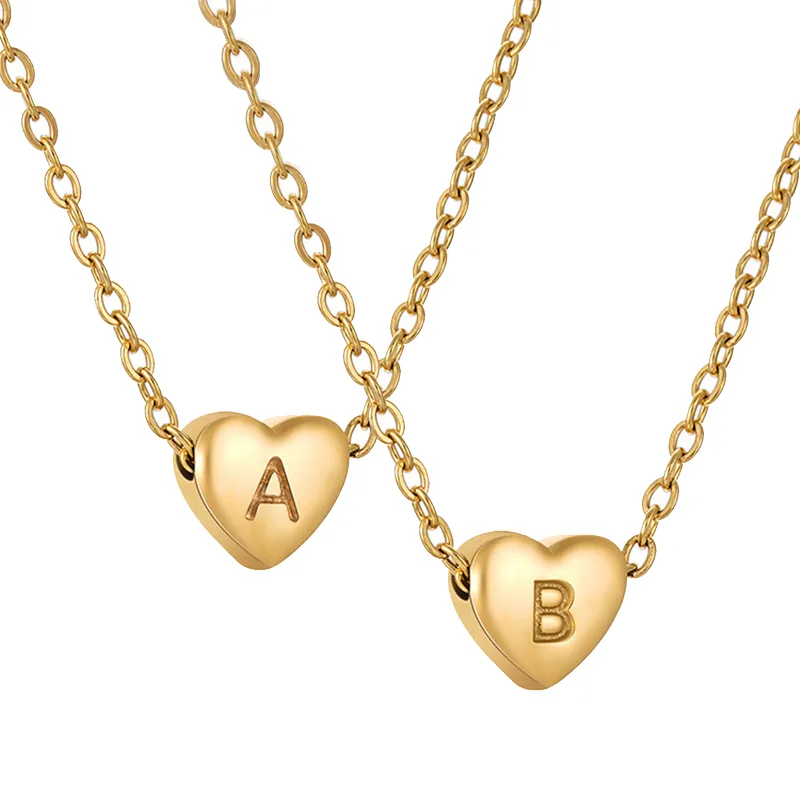 Style Love Letter Necklace Women Stainless Steel Heart-shaped Niche
