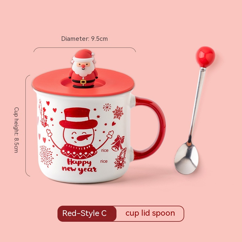 Pattern C Red With Cover Spoon