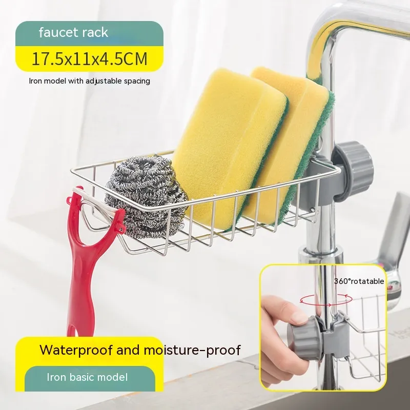 Racks Hanging On A Faucet Stainless Steel Kitchen Storage Rack - Ordinary Iron