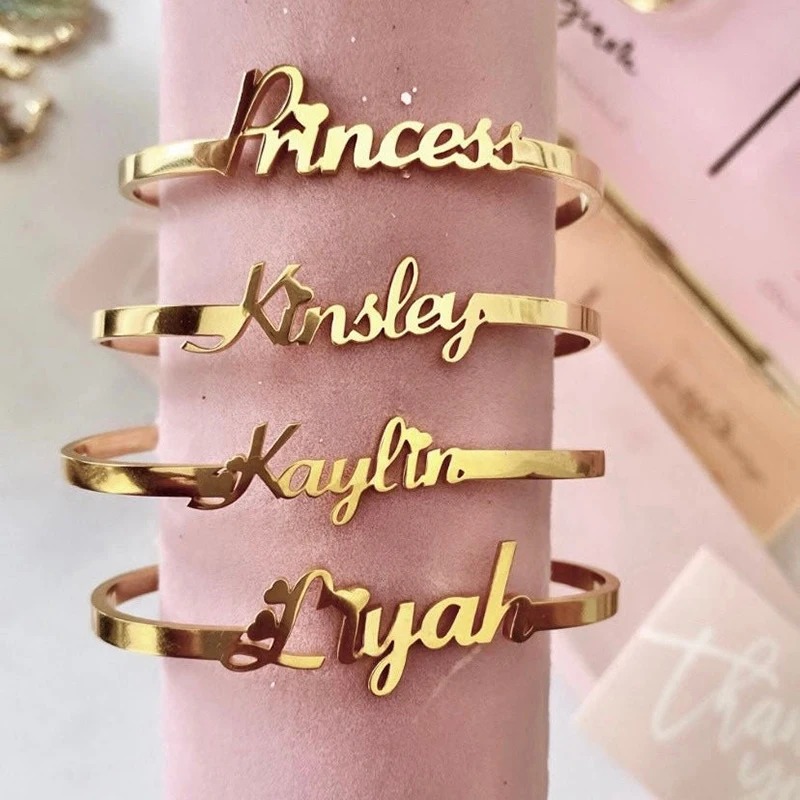 Personalised Stainless Steel Alphabet Titanium Bracelet