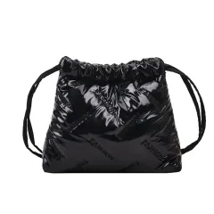 Fashion Shoulder Bags Embroidered Space Cotton Bucket Women's New Niche Popular Shoulder Messenger Bag - Black - View 1