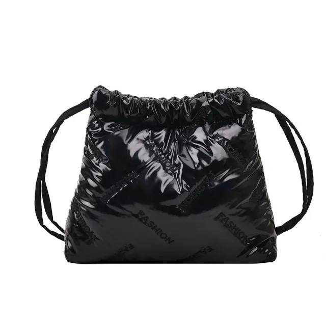Fashion Shoulder Bags Embroidered Space Cotton Bucket Women's New Niche Popular Shoulder Messenger Bag Black - Shop at LoveMi