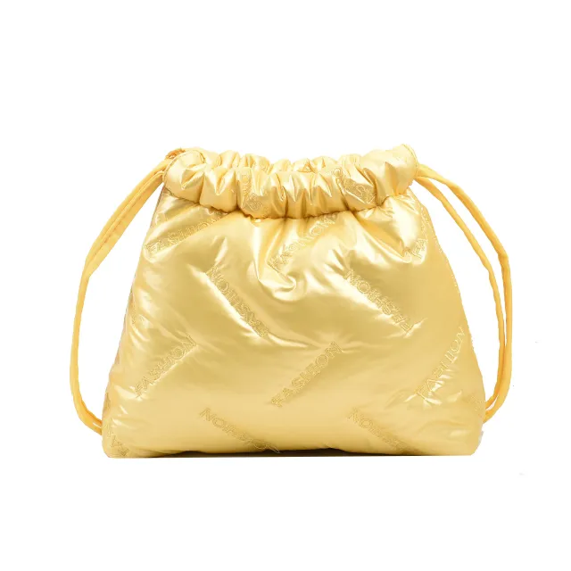 Fashion Shoulder Bags Embroidered Space Cotton Bucket Women's New Niche Popular Shoulder Messenger Bag Yellow - Shop at LoveMi