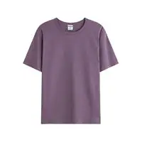 Hot Stamping Technology Short Sleeved Round Neck T shirt Purple - Shop at LoveMi