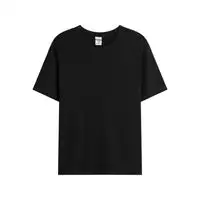 Hot Stamping Technology Short Sleeved Round Neck T shirt Black - Shop at LoveMi