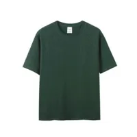 Hot Stamping Technology Short Sleeved Round Neck T-shirt - Olive - View 1
