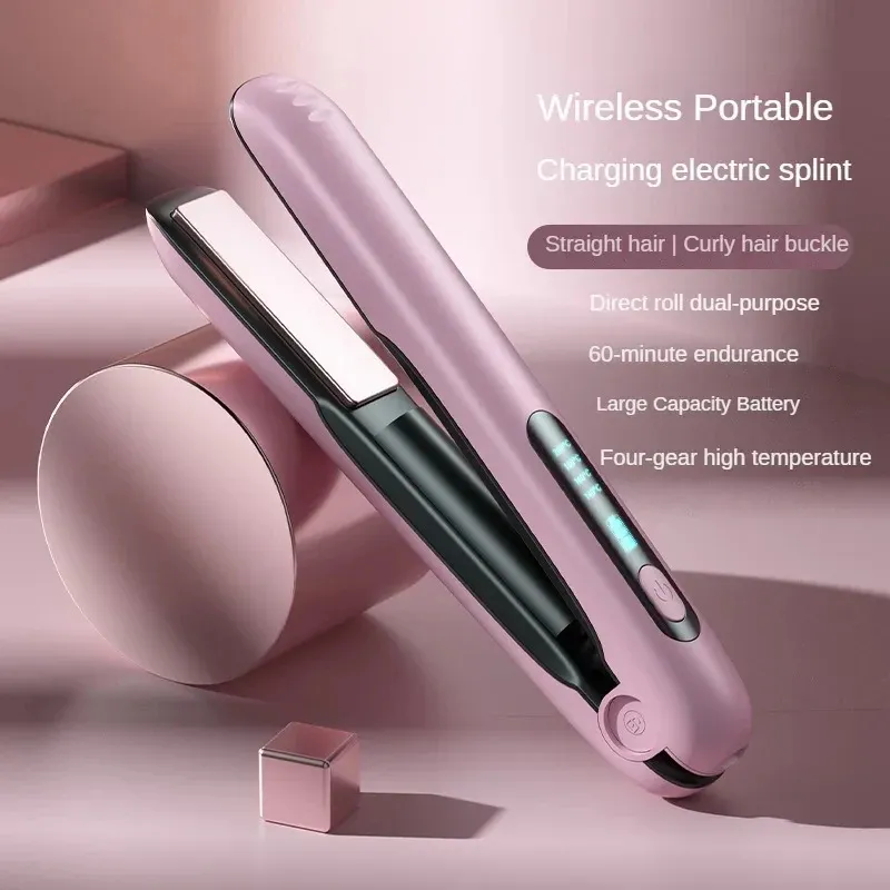 Wireless Hair Straightener Flat Iron Mini 2 IN 1 Roller USB 5000mAh Max 200 Degree Portable Cordless Curler 4 Levels Dry And Wet Uses – image 3