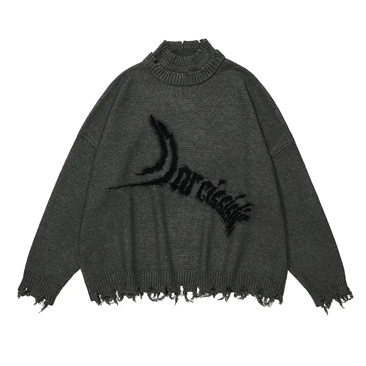 Fashion Brand Double-layer Neckline Casual Sweater