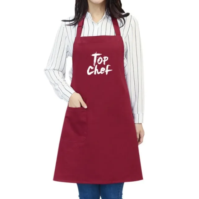 Pure Cotton Kitchen Apron Coffee Shop Supermarket Work Clothes Red - Shop at LoveMi