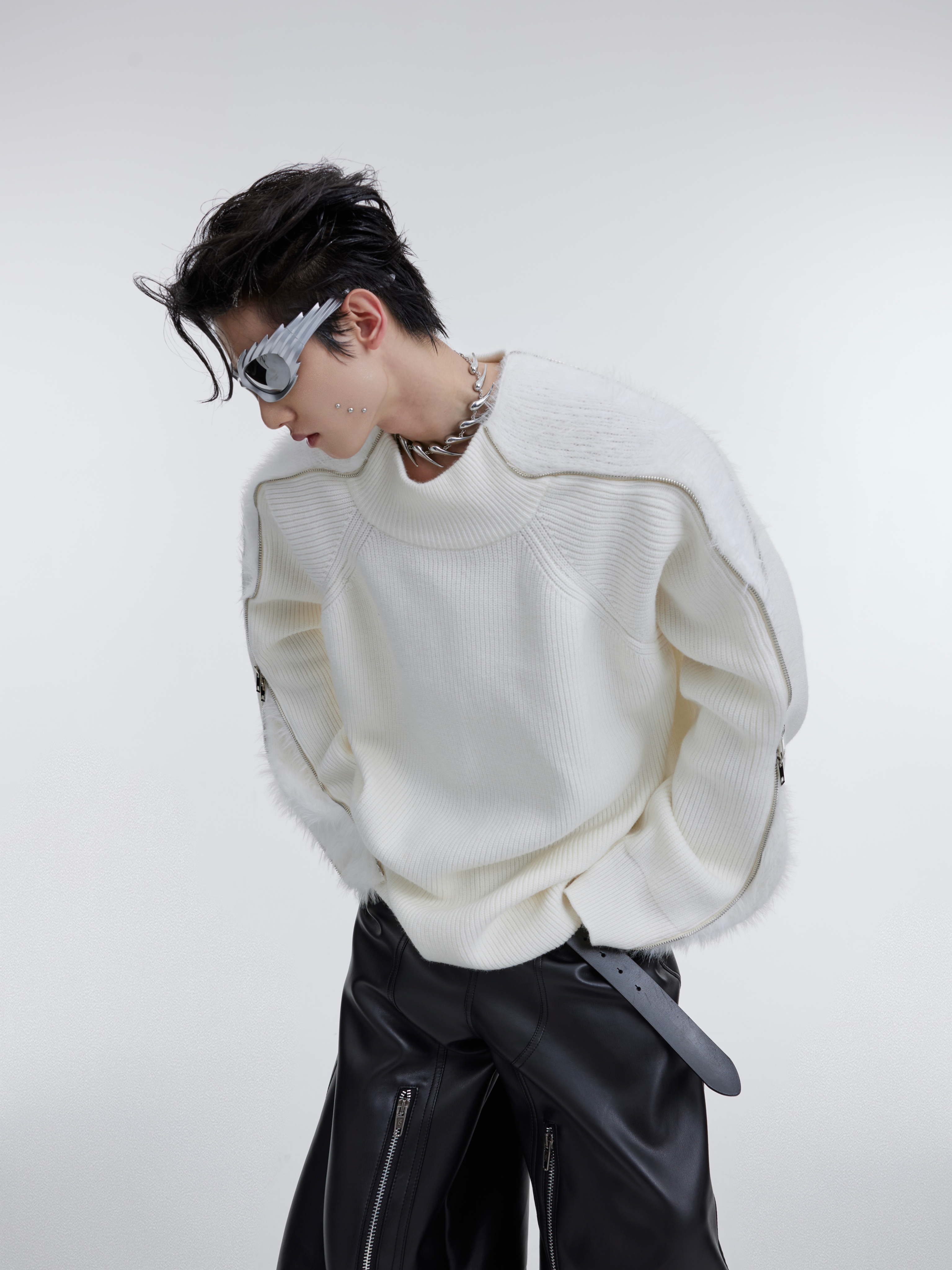 Sweater Solid Color Plush Loose Knit