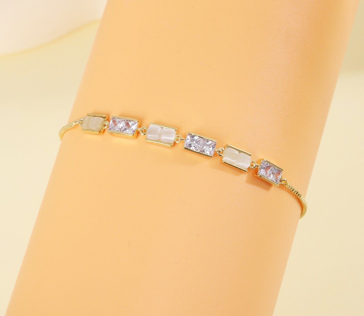 Micro Inlay Geometric Square Pull-out Bracelet Temperament Wild