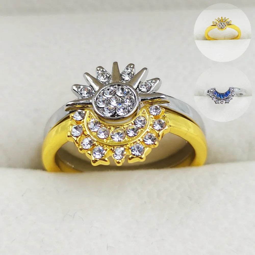 Sun and Moon Rings Couple Rhinestones Ring for Love