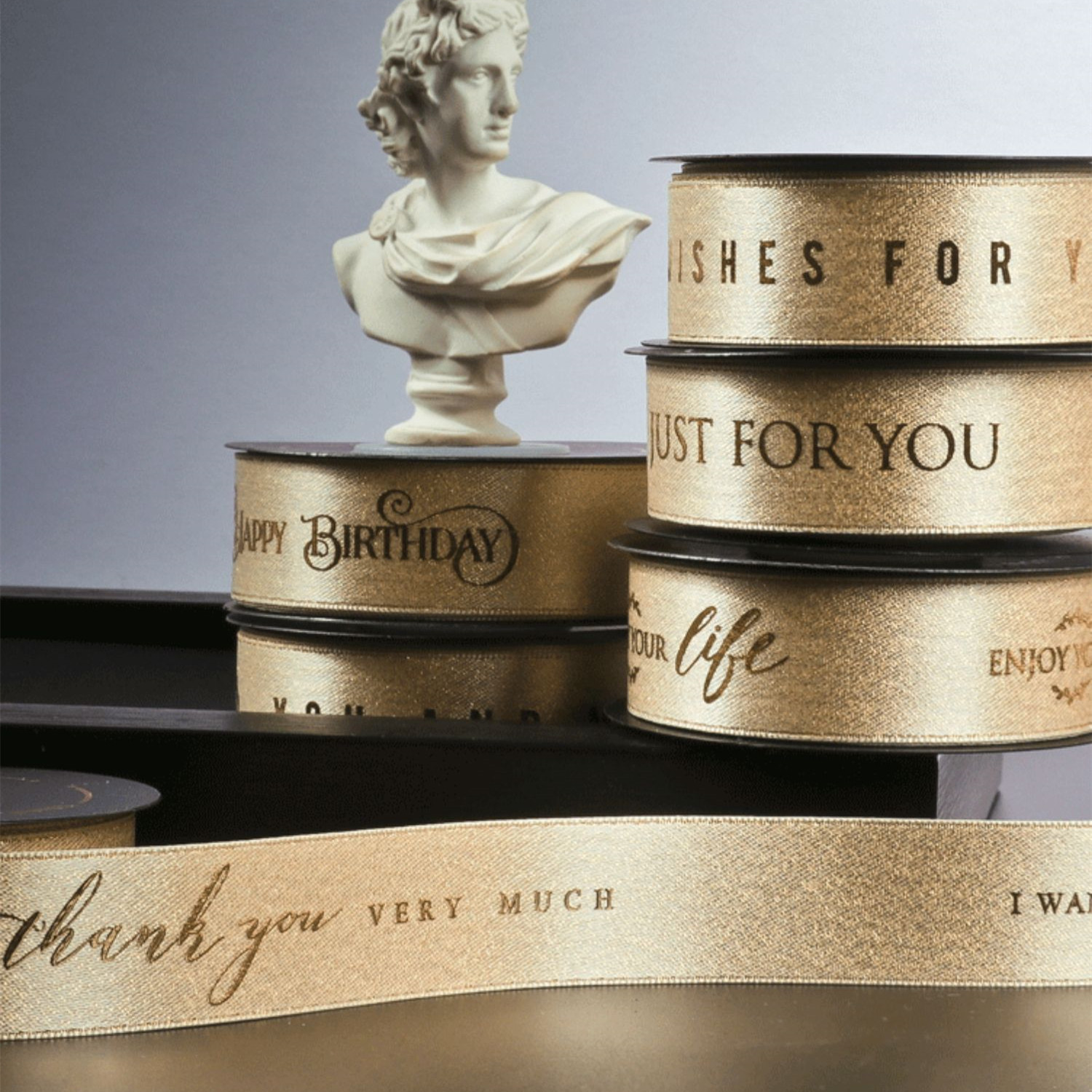 Golden Weft Ribbon Gift Box Packing Tape Ribbon Creative Gilding High-end Festival Decorative Band