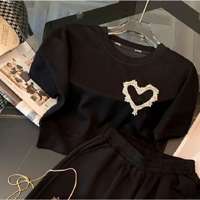 White Casual Sports Suit Women's Summer High-grade Fashion