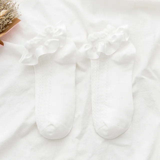 Women's Summer Thin Pure Cotton Cute Socks White Fried Dough Twists - Shop at LoveMi