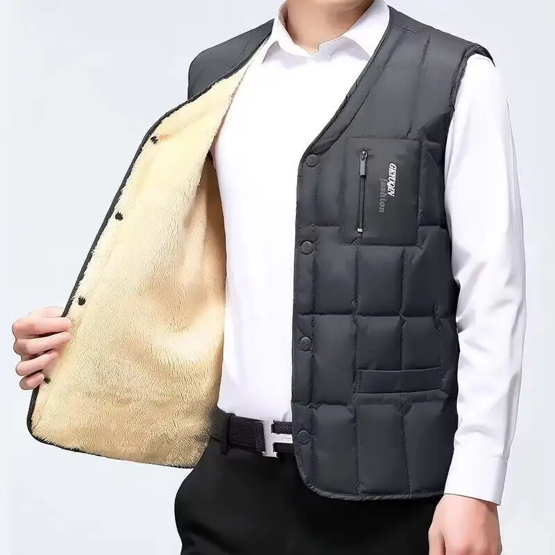 Men's Down Vest Plus-sized Duck Warm Autumn