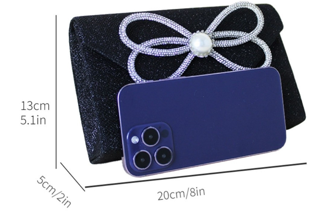 Women's Dinner Clutch Diamond Flip Square Bag Party Fashion — foto 3