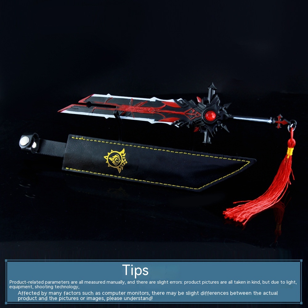 Wolf’s Tombstone Alloy Weapon Model With Leather Case