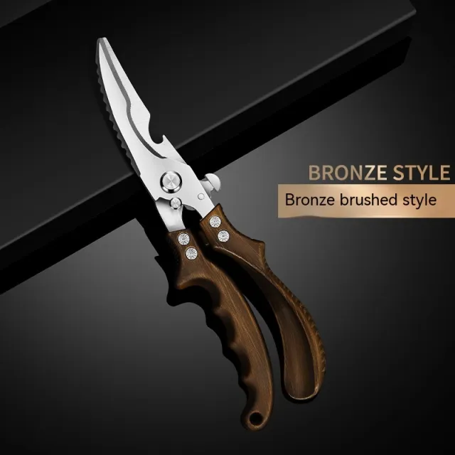 Stainless Steel Kitchen Multifunctional Fish And Bone Scissors Cobalt Copper Color - Shop at LoveMi