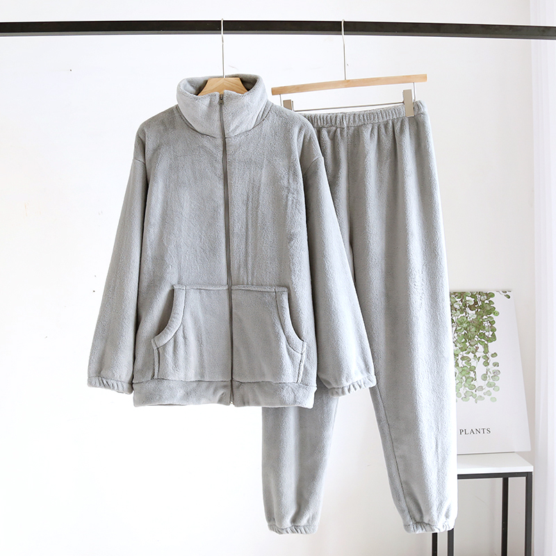 Men's And Women's Fashionable Fall And Winter Coral Velvet Padded Thickened Homewear Suit