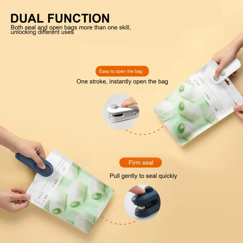 Chip Bag Sea Vacuum Sealing Machine Handheld Heat Vacumn Sealer Portable Heat Sealer USB Rechargeable For Food Storage Clip Bag Kitchen Gadgets – image 2