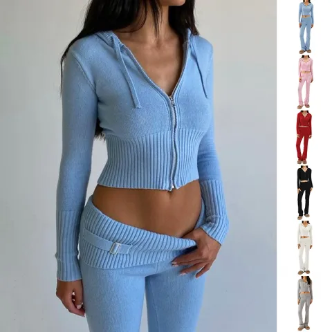 Hoodie Suit Sports Leisure Sexy Zip Long Sleeve Sweater