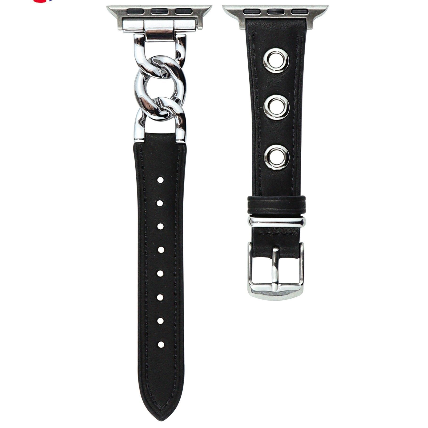 Chain Three-hole Retro Leather Leather Strap - Image 5