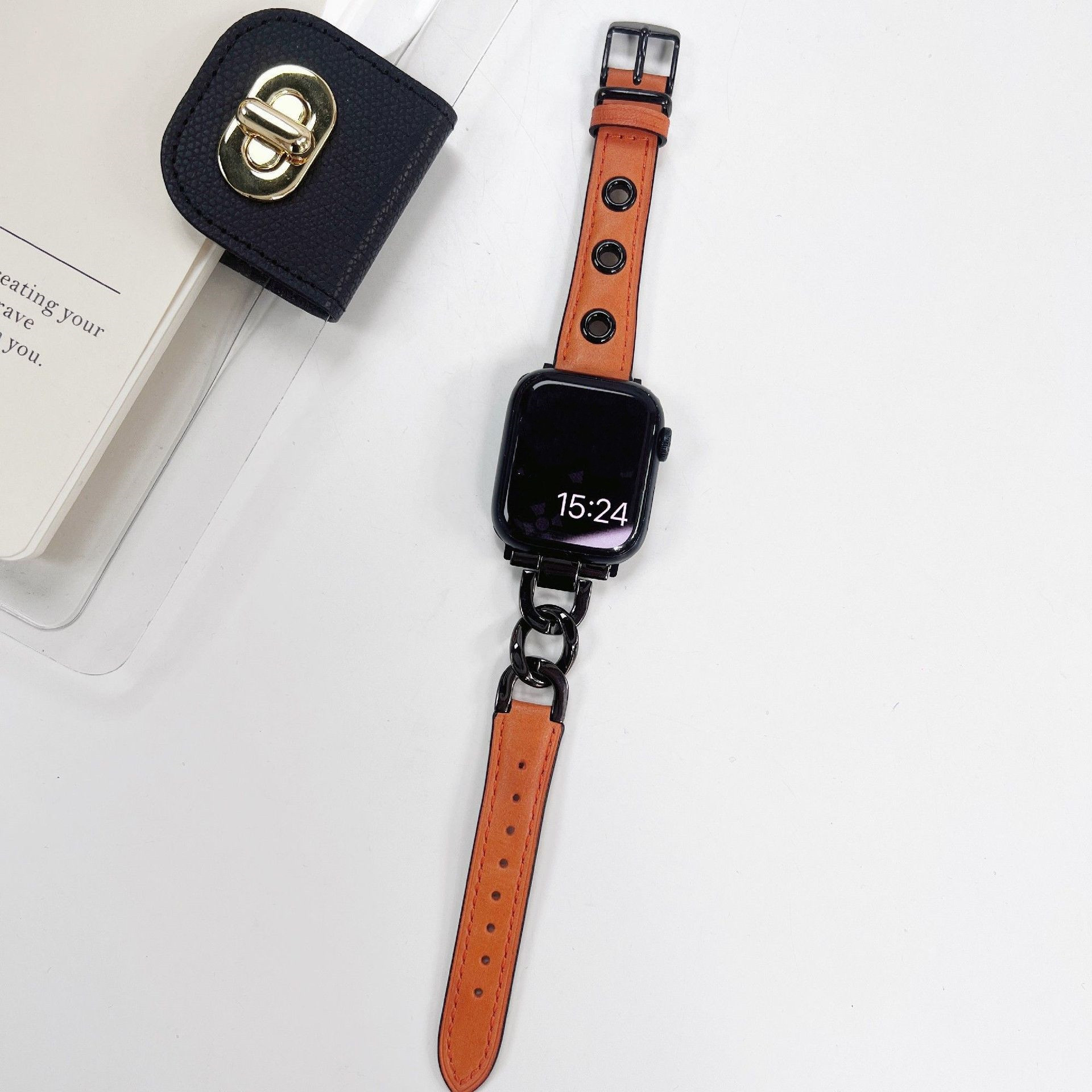 Chain Three-hole Retro Leather Leather Strap - Image 6