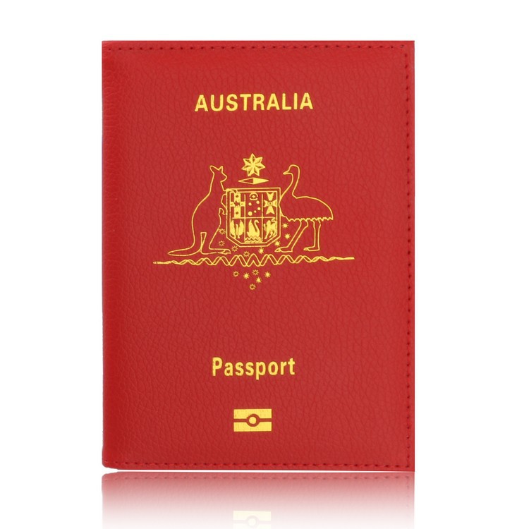 Light Blue PU Leather Card Bag Minimalist Travel Document Protective Case - Image 3