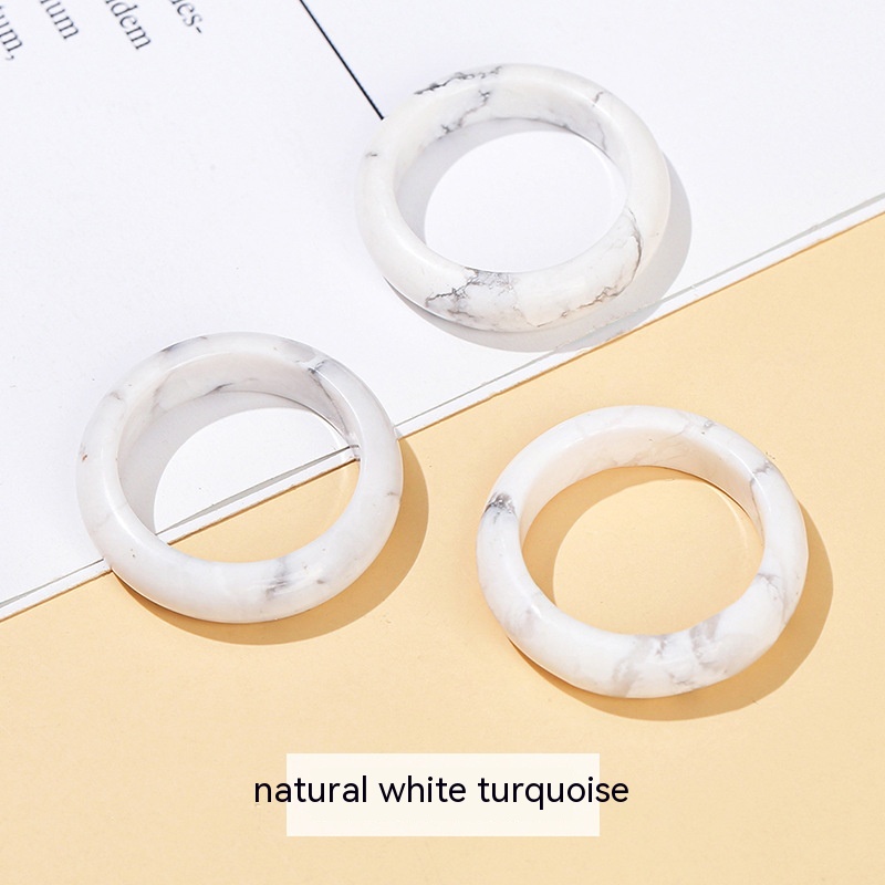 Natural White Turquoise Ring