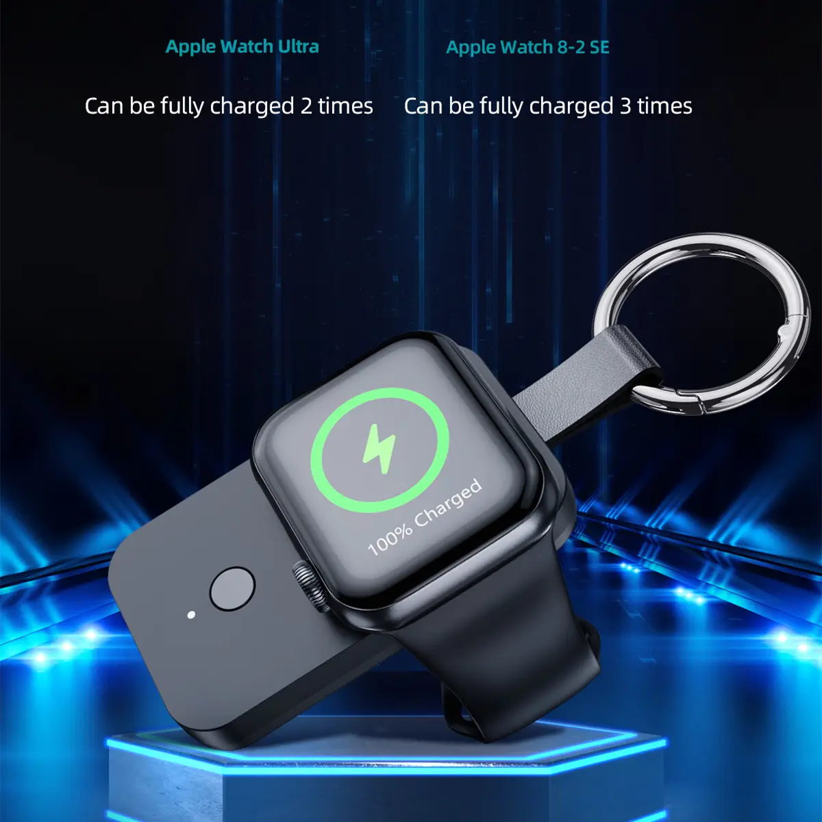 Portable 1000mAh Magnetic Watch Power Bank Keychain