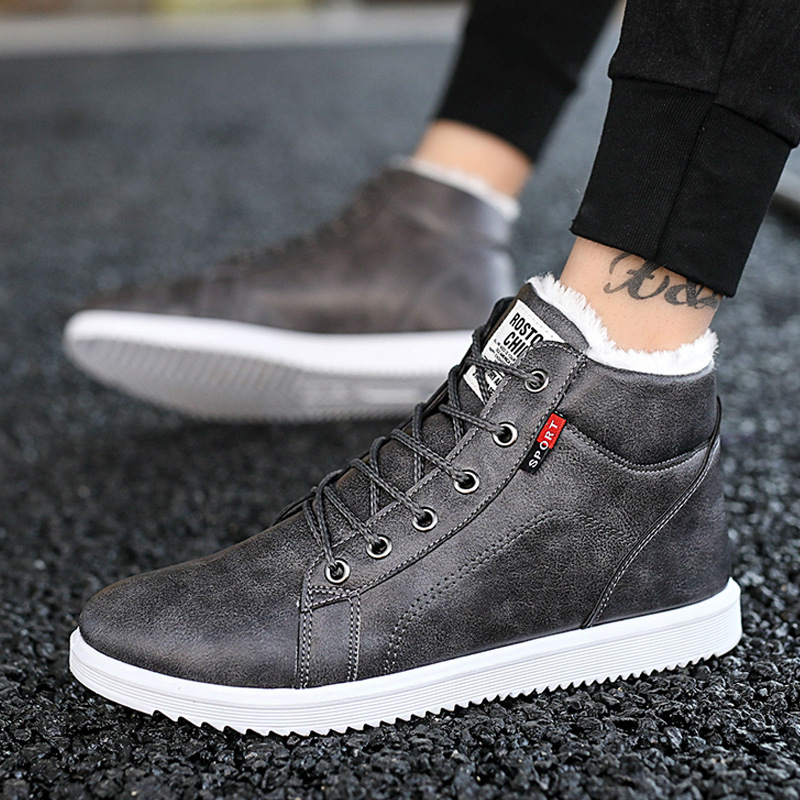 Men’s Casual High Cotton-padded Shoes Waterproof Non-slip Warm Snow Boots