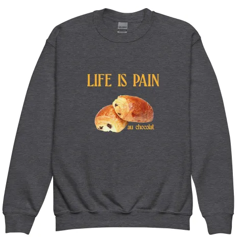 European American Fashion Floral Print Life Is Pain Round Neck Autumn And Winter Bottoming Long Sleeve Dark Grey - Shop at LoveMi